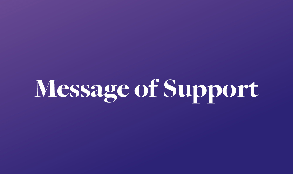 Message of Support